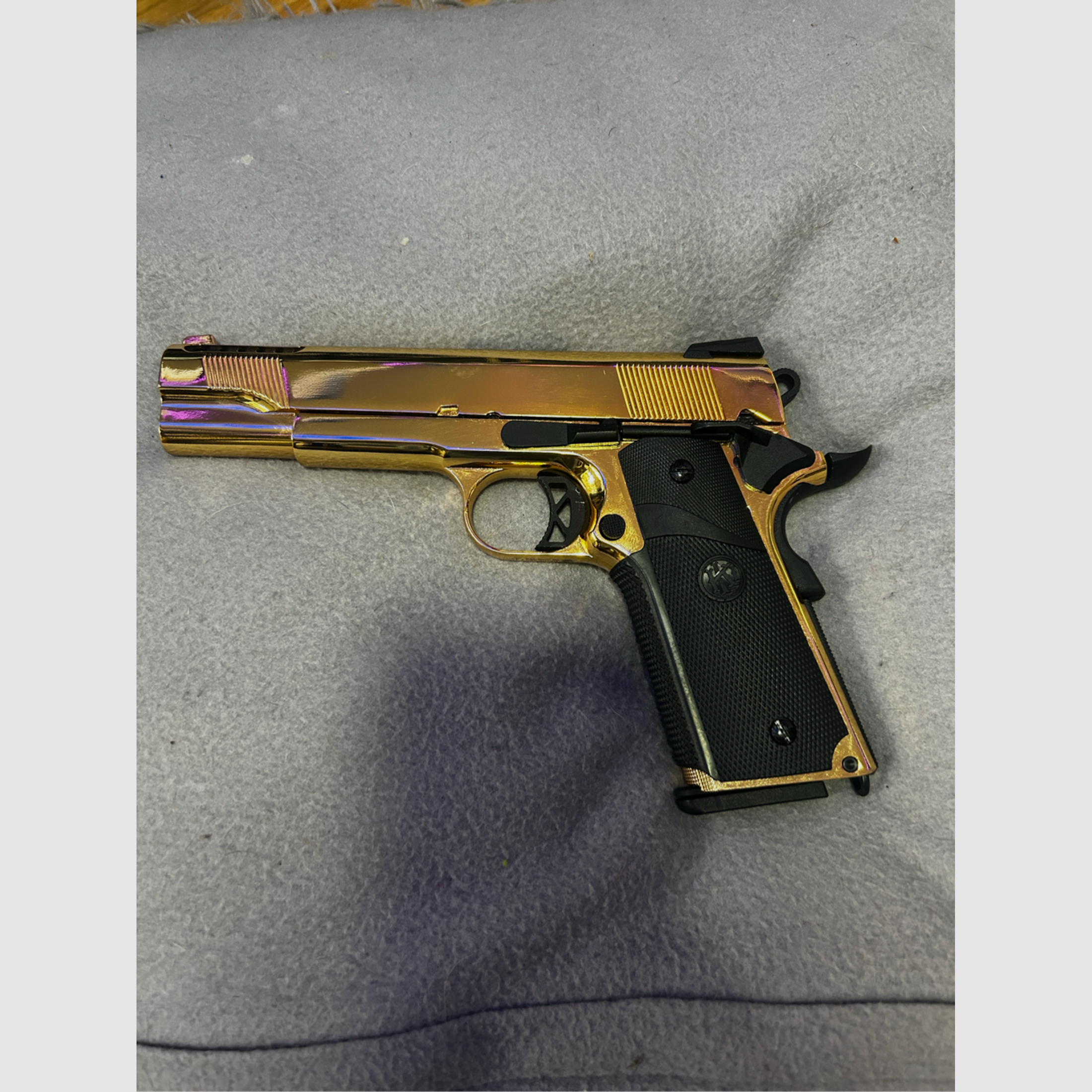 KLI M1911 V12 Vollmetall GBB 6mm BB Plated Gold-Finish