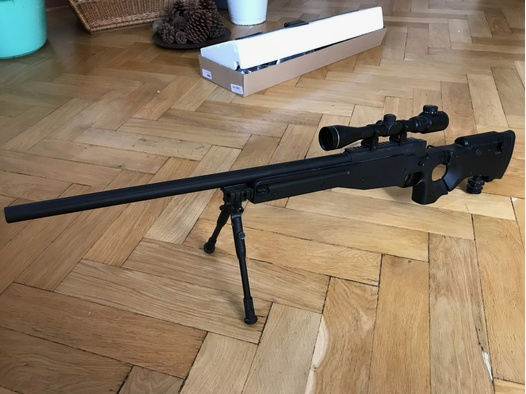L96 Airsoft Sniper 2,0 Joule + Zielfernrohr + Zubehör