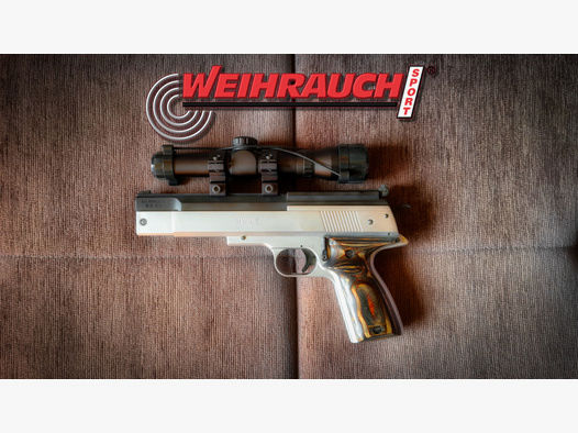 Weihrauch HW 45 Stainless mit Weihrauch Pistolenzielfernrohr.