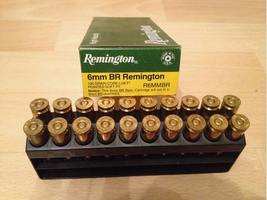 6mm BR Remington:  20 Schuss UNTERM Händlerpreis! Remington CORE-LOKT POINTED SOFT  PT