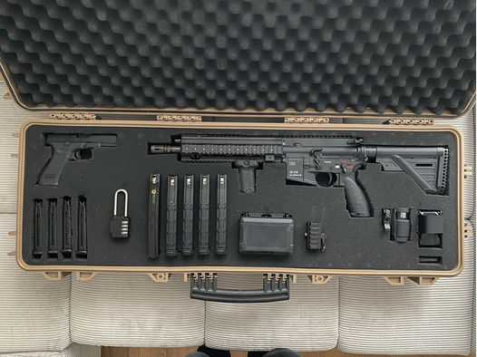 HK416 A5 GBB Black und Glock 45 Gen5 mit Magazinen und Visier  / Softair VB