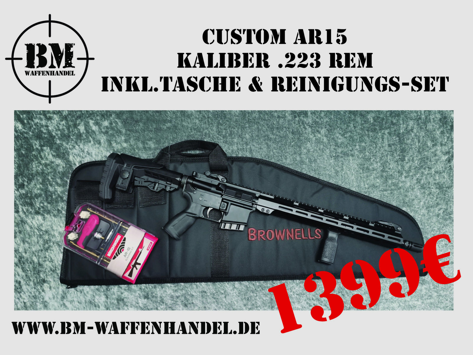 BM Custom AR15 16" .223 Rem inkl. Tasche & Reinigungs-Set
