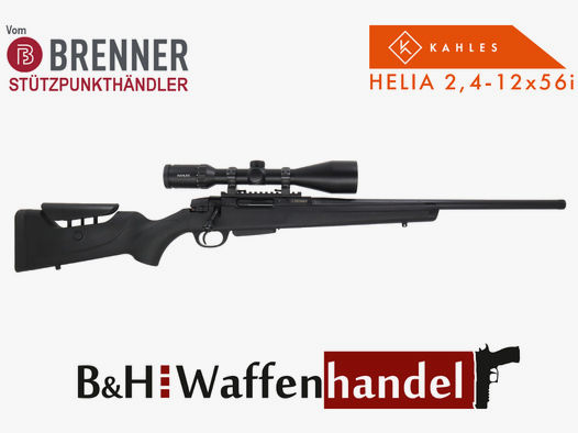 Neu: Brenner Komplettpaket BR20 Polymerschaft mit Kahles Helia 2.4-12x56i fertig montiert Jagd Repetierbüchse Komplettset (Best.Nr.: BR20PP11)