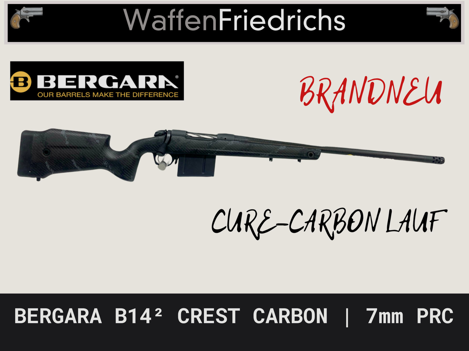 BERGARA B14² Crest Carbon 7mm PRC mit Carbonlauf und Carbonschaft - WaffenFriedrichs