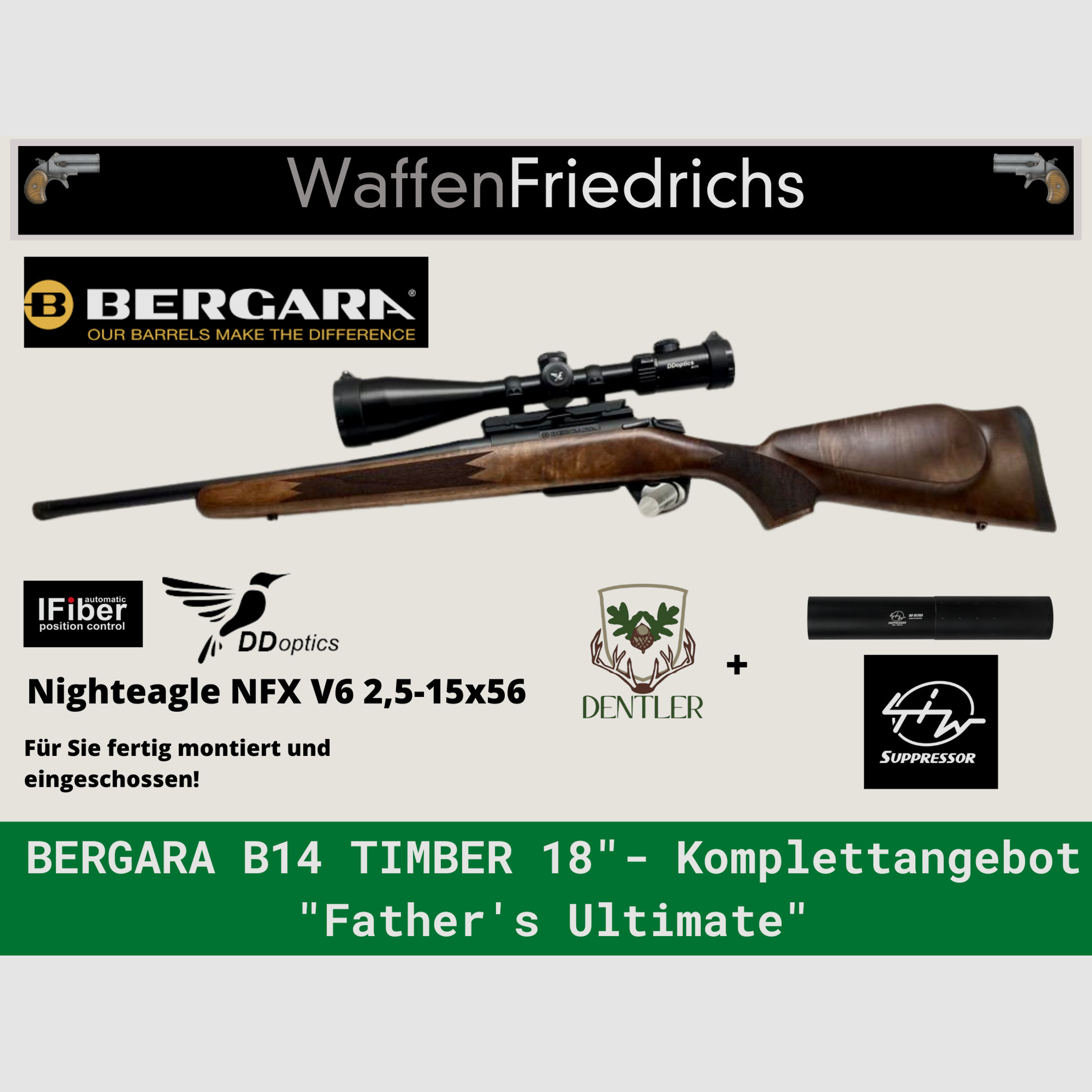 Bergara B14 Timber 18" EXKLUSIV Komplettangebot | Father´s Ultimate - WaffenFriedrichs