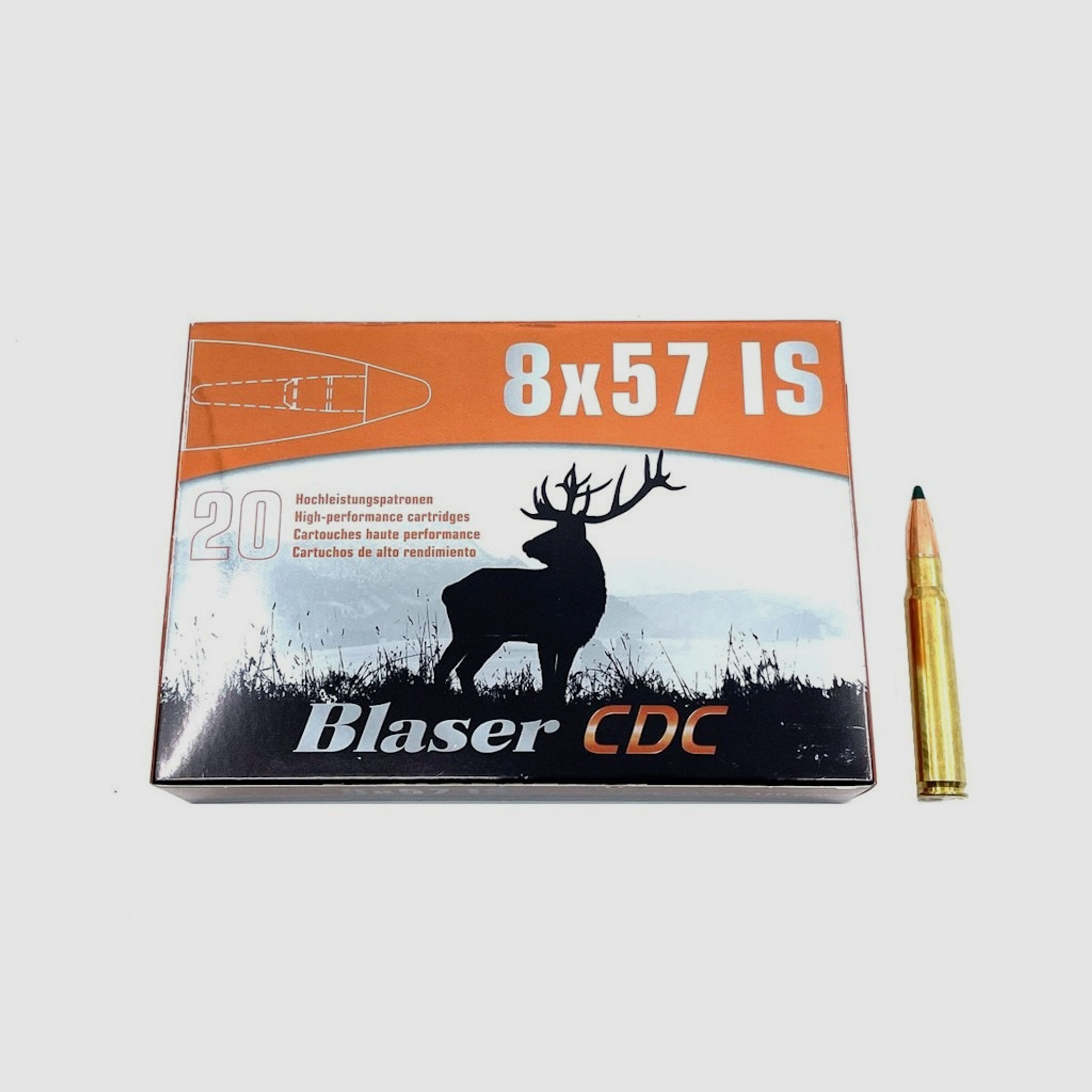 Büchsenpatronen Blaser 8x57 IS CDC 11,0g. 170gr. Bleifrei !!!