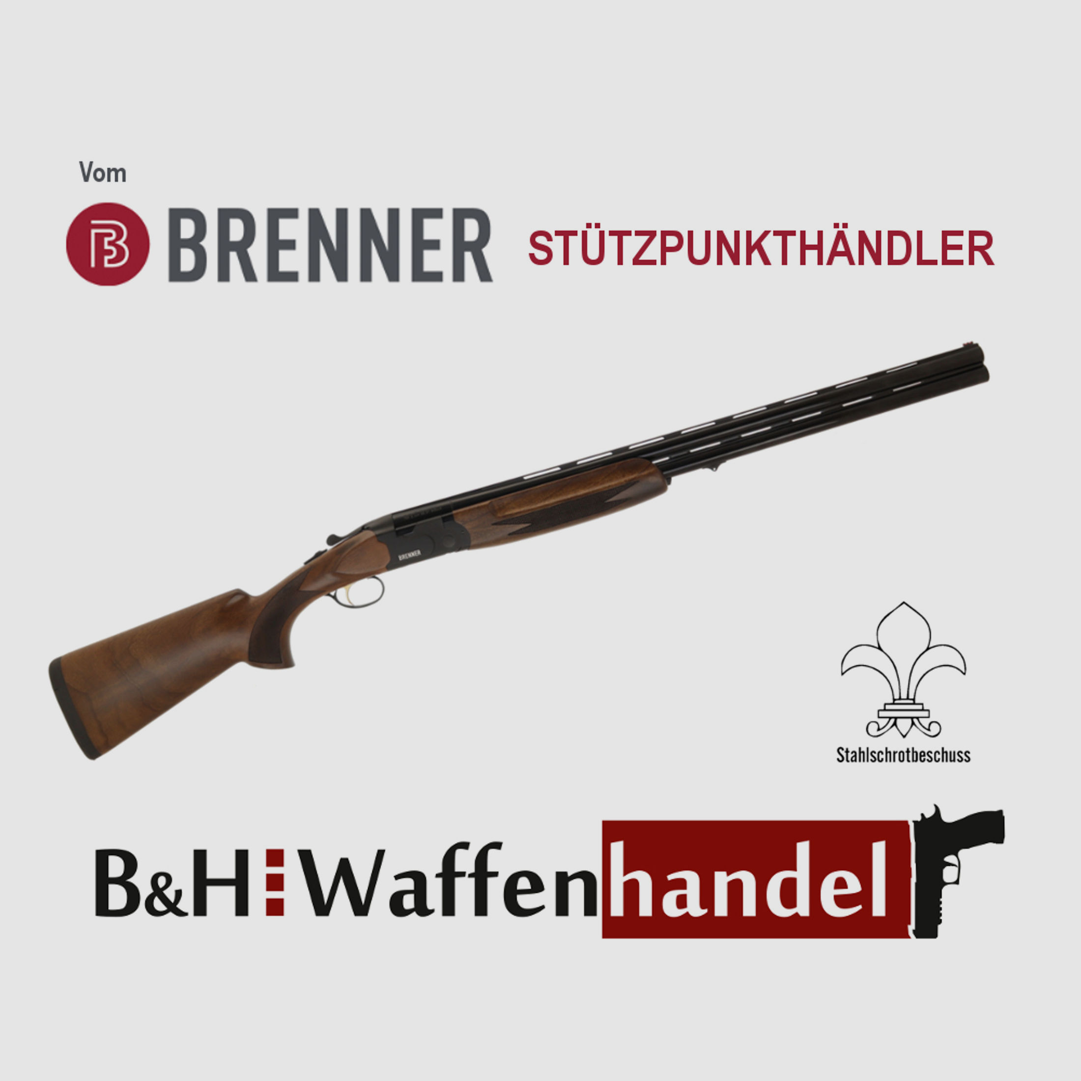 Neuwaffe, auf Lager: Bockflinte Brenner BF18 Black LL71cm 12/76 Stahlschrotbeschuss Bockdoppelflinte schwarz (Art.Nr.: BRE06-0010) Finanzierung möglich!