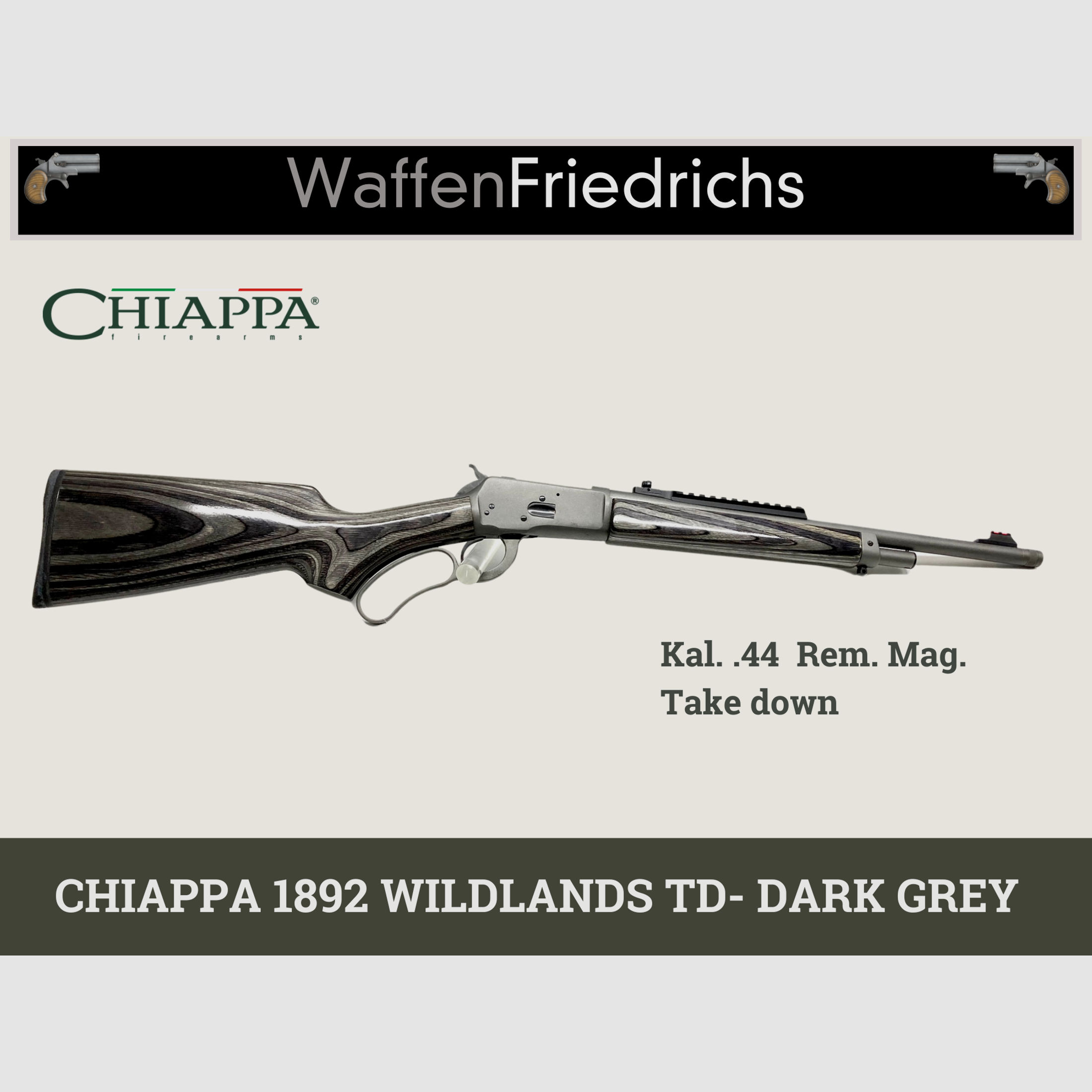 CHIAPPA 1892 WILDLANDS TD Take Down- DARK GREY - WaffenFriedrichs