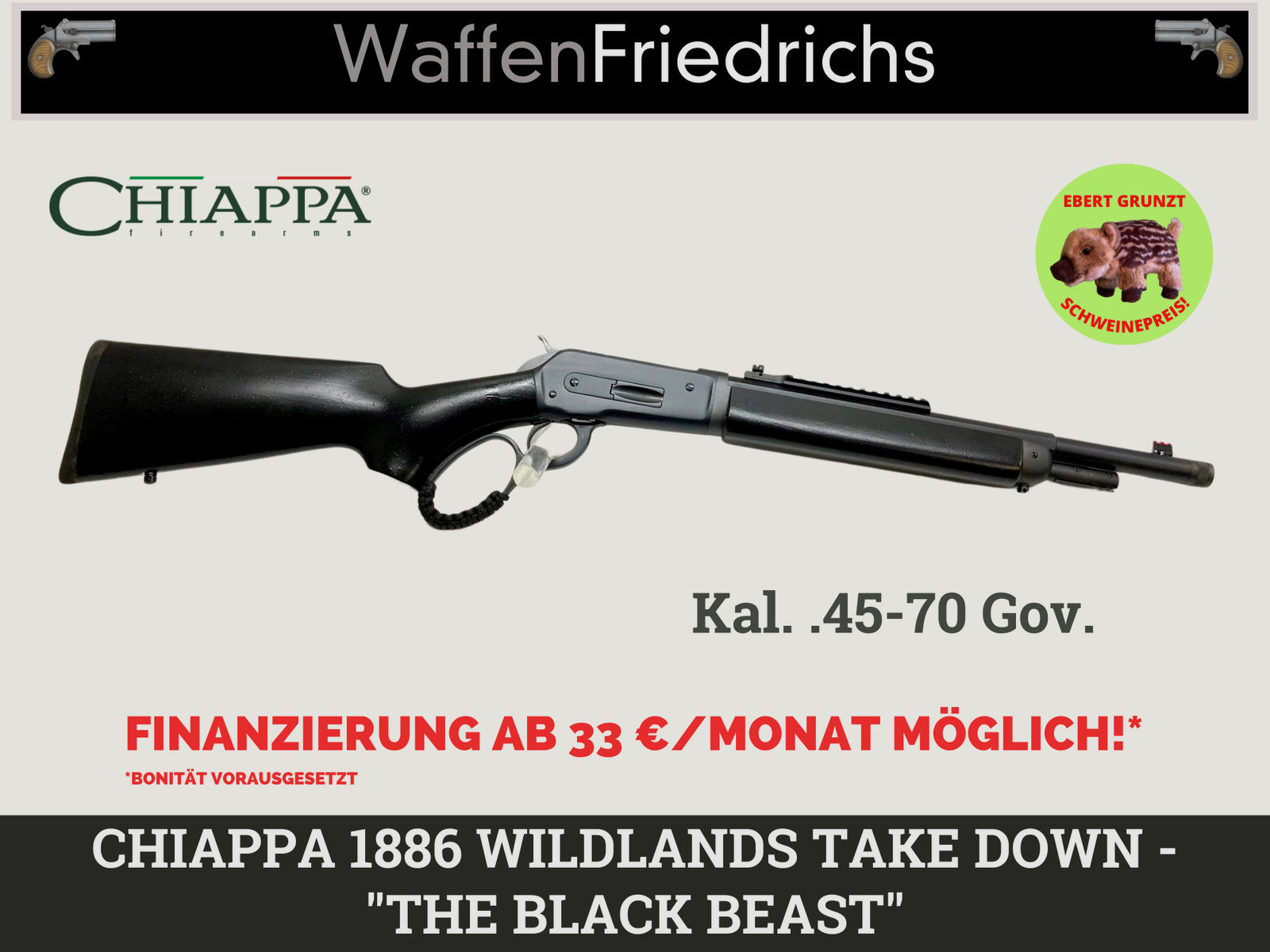 CHIAPPA FIREARMS UHR Mod. 1886 Wildlands TAKE DOWN | "THE BLACK BEAST" - Purzel-Preis-Wochen - WaffenFriedrichs
