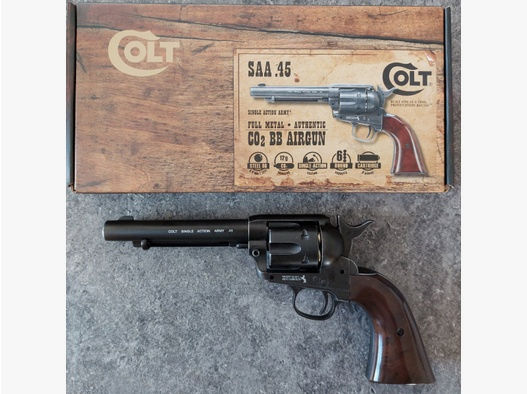 Colt SAA .45 Antik, CO2 4,5 mm , mit Stahl-BB's, neuwertig!