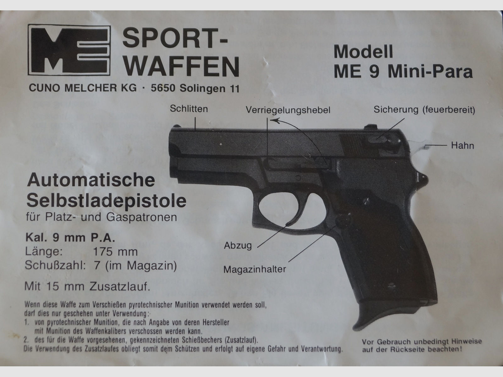 ME9 Mini-Para 9mm P.A.K.