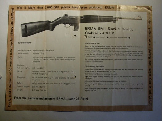 EM 1 Kal. 22  Gewehr