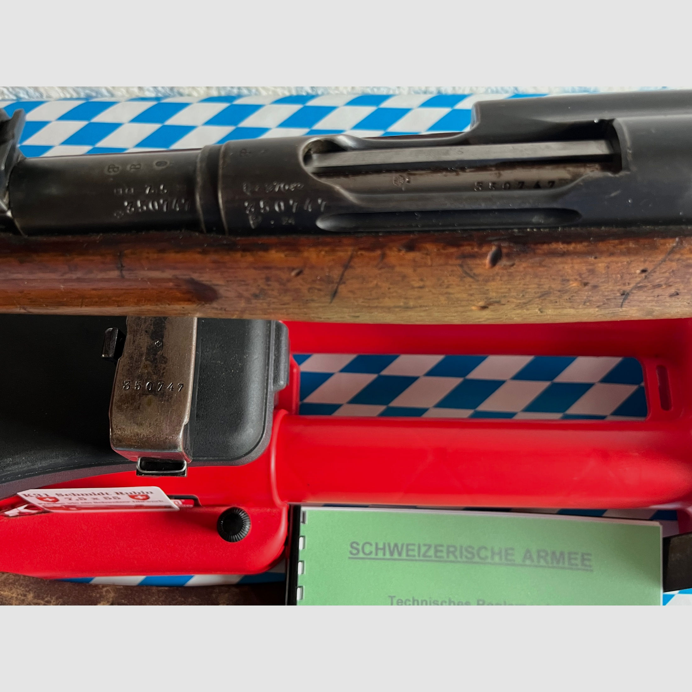 Schweizer Gewehr 1911 Schmidt Rubin lang Kaliber 7,5x55Geradezugrepetierer nummerngleich, Guter Zustand!