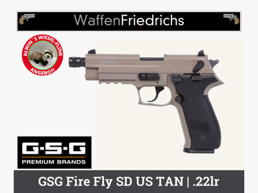 GSG GERMAN SPORT GUNS Fire Fly SD US Tan - Wiesel-Flink Angebot - WaffenFriedrichs