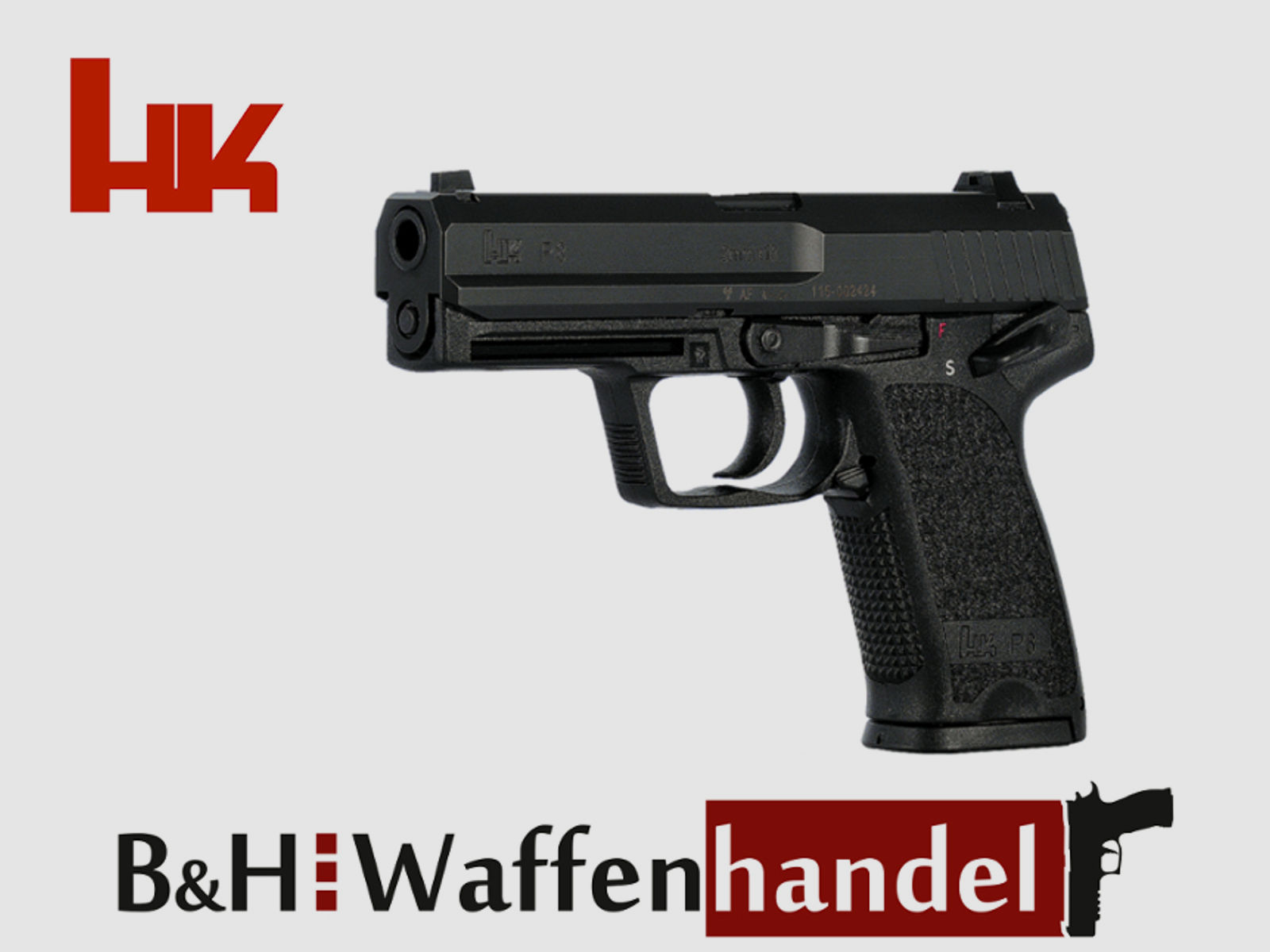 Neuwaffe, auf Lager: Heckler & Koch P8 A1 Dienstpistole der Bundeswehr 9mm Luger / 9x19 H&K HK