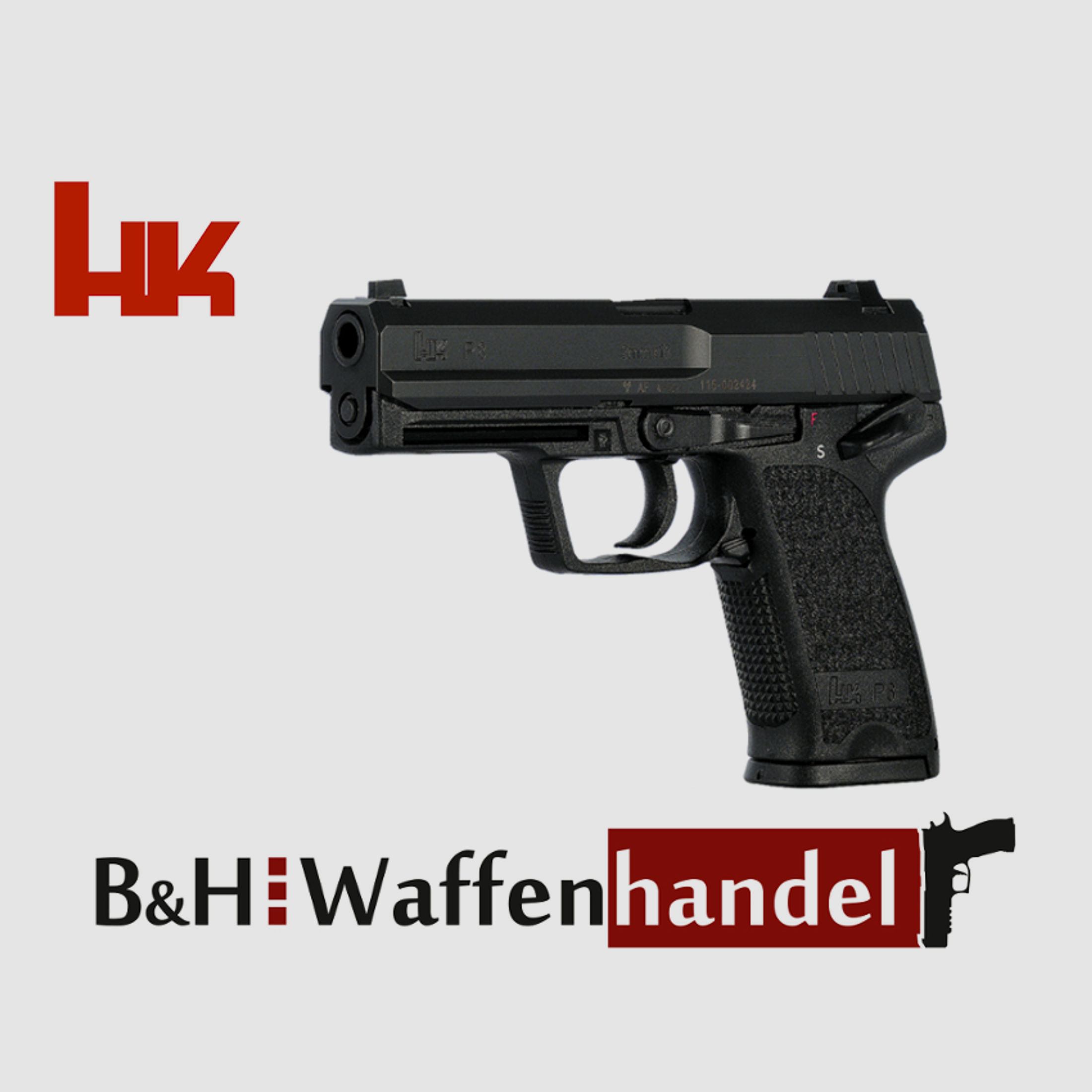 Neuwaffe, auf Lager: Heckler & Koch P8 A1 Dienstpistole der Bundeswehr 9mm Luger / 9x19 H&K HK