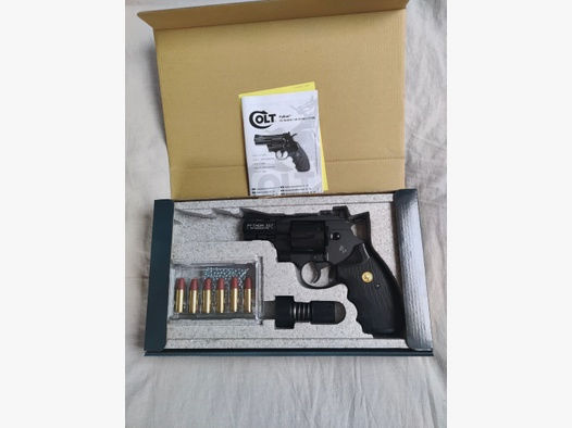 Colt Python CO2 Revolver cal.4,5mm(.177) BB 2,5 Zoll schwarz mit Ladehülsen