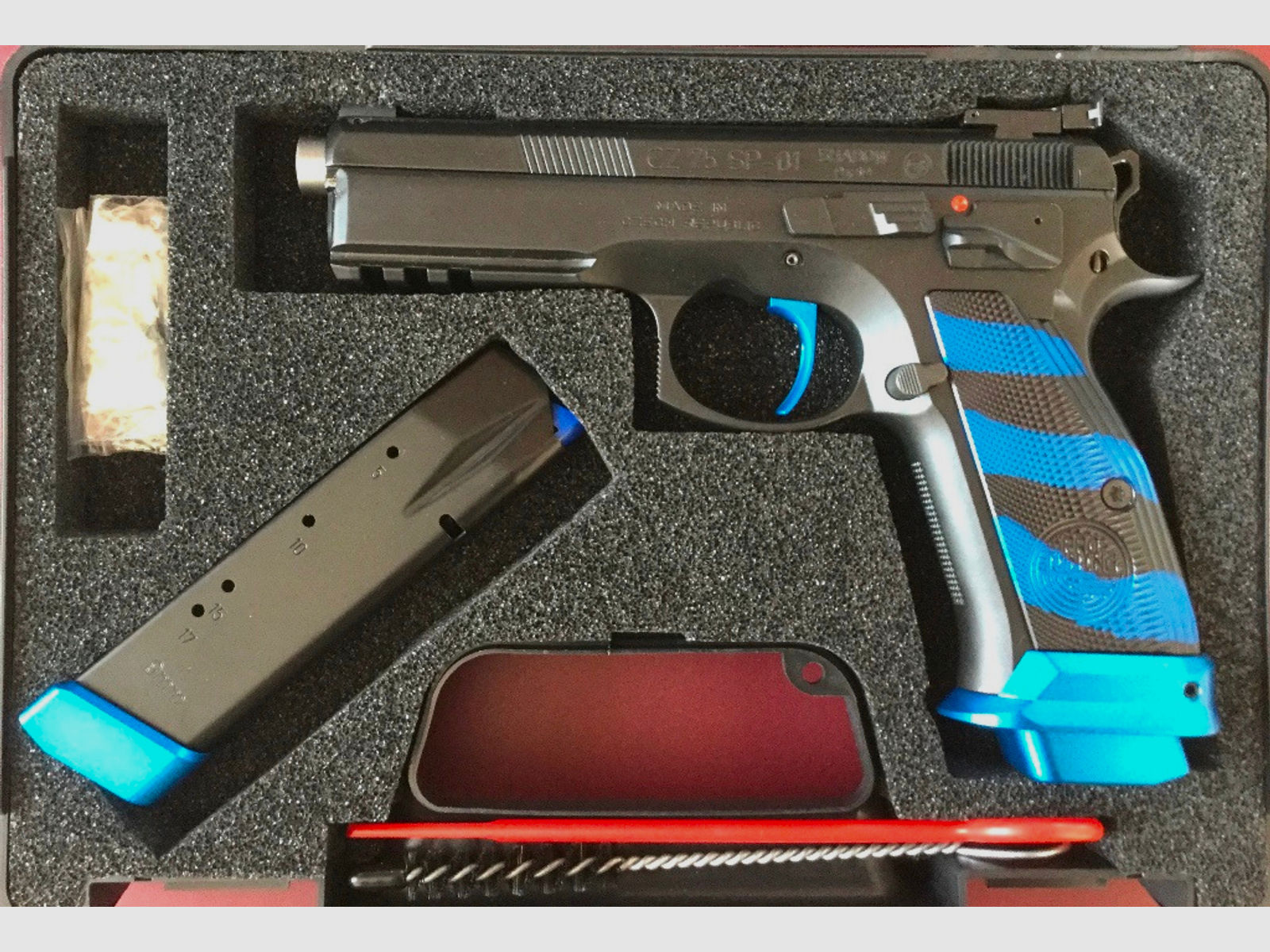 Ha. Pistole CZ 75 SP-01 Shadow "Boa" Blau, Pro Tuning, Kal. 9mmLuger, NEU sofort lieferbar!