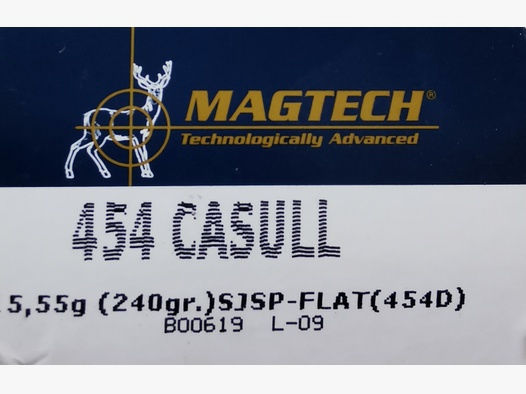 Revolverpatronen Magtech .454 Casull 15,55g. 240GR. SJSP-Flat (454D) !!!