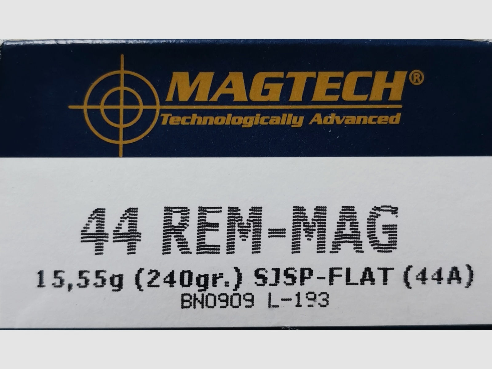 Revolverpatronen Magtech .44 REM-MAG 15,55g. 240GR. SJSP-Flat (44A) !!!