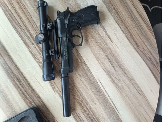 Beretta 92 FS 4,5 mm Schalldämpfer Walther PZ 2x20