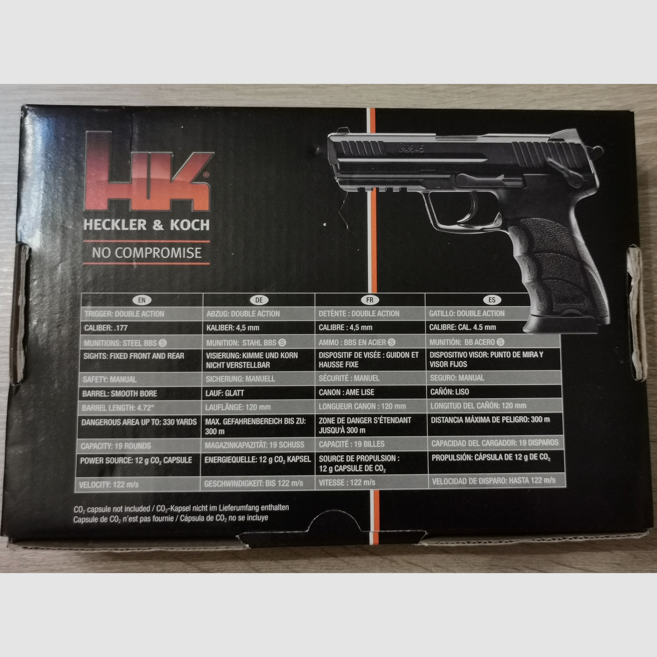 Heckler & Koch HK45 Co2-Pistole 4,5 mm Stahl BB