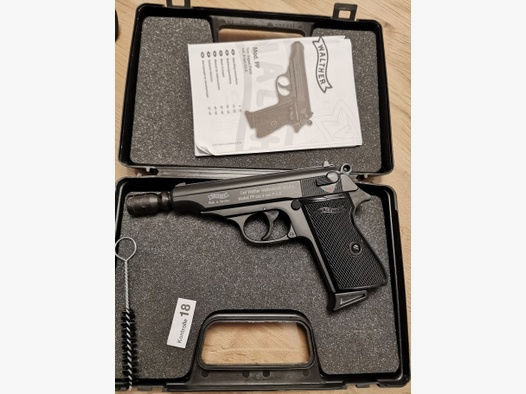  Walther PP Schreckschuss Pistole Kal. 9mm P.A.K. schwarz brüniert PTB 923