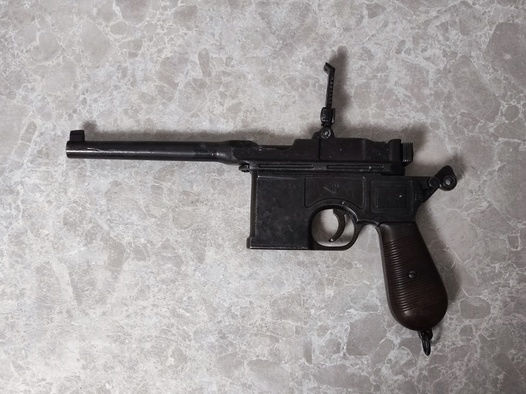 1896 Mauser M96 nicht feuernde Pistole: Film Requisite Stahl Dummy Dekorwaffe Sammlerstück 