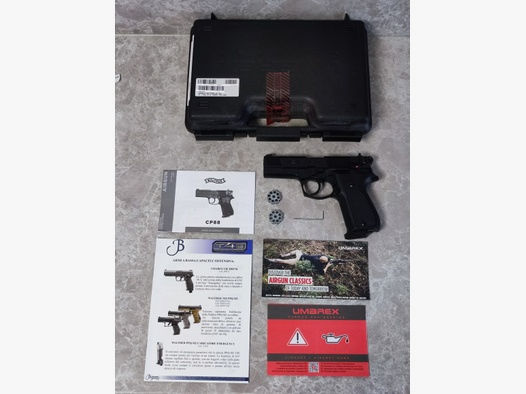 NEU Umarex Walther CP88 schwarz CAL4,5 CO2 Pistole 