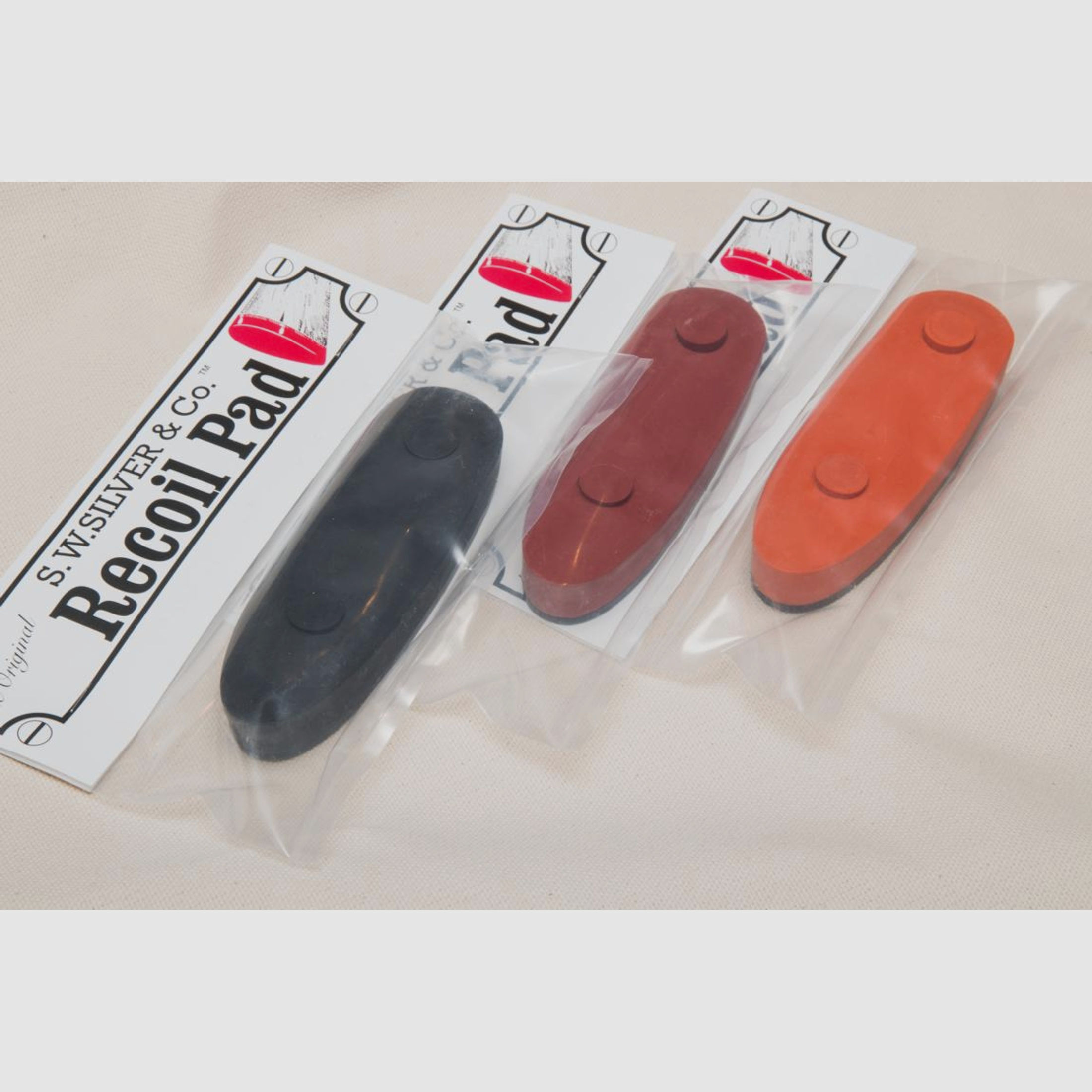 S.W. Silver Schaftkappe London rot mit Tropfnase - das Origial -  classic rubber recoil pad, Safari Gummischaftkappe No. 4