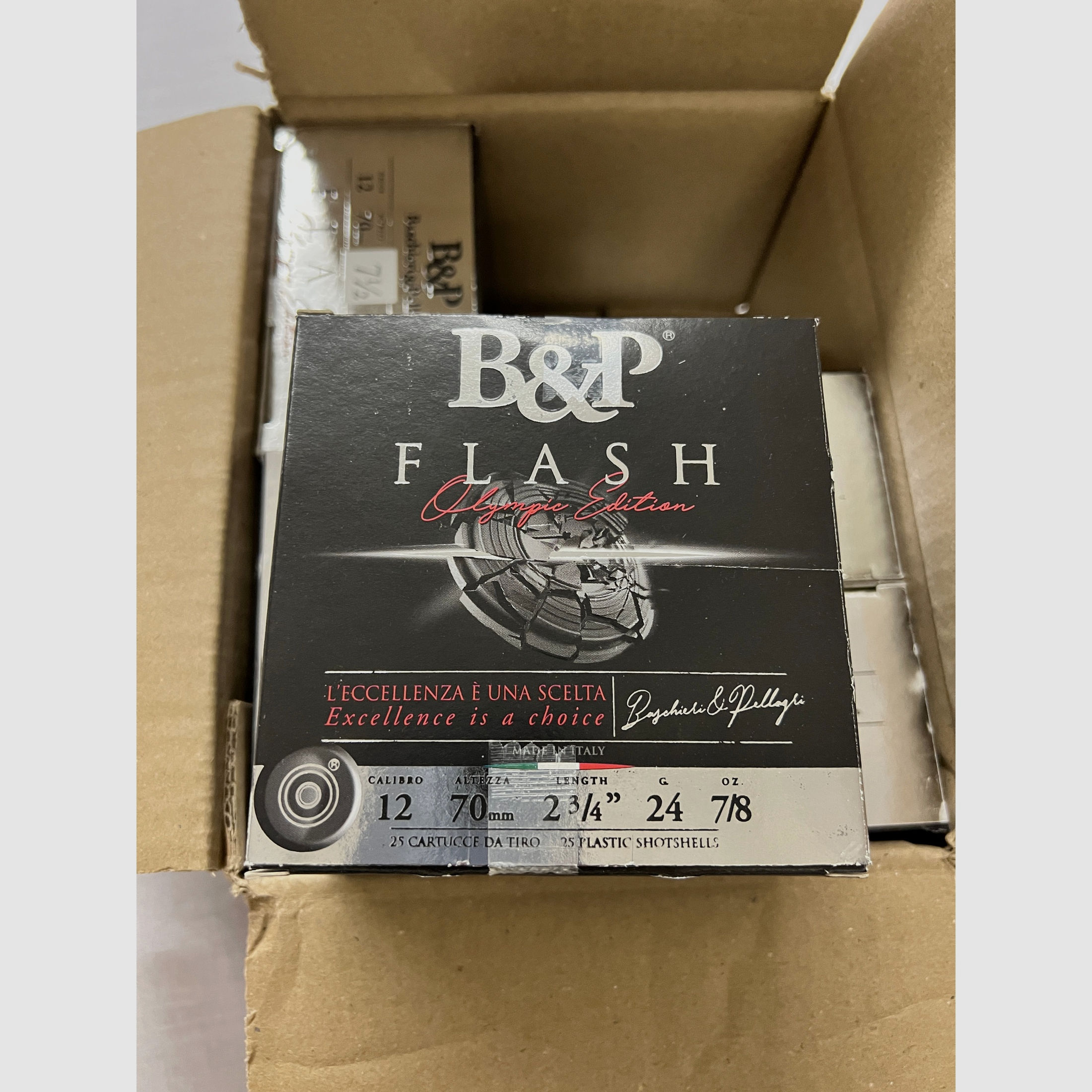 250 Stück Baschieri & Pellagri 12/70 4 BIS F2 Flash Trap 2,4mm 24g