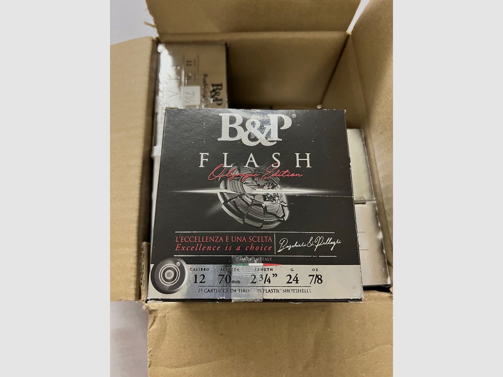 250 Stück Baschieri & Pellagri 12/70 4 BIS F2 Flash Trap 2,4mm 24g