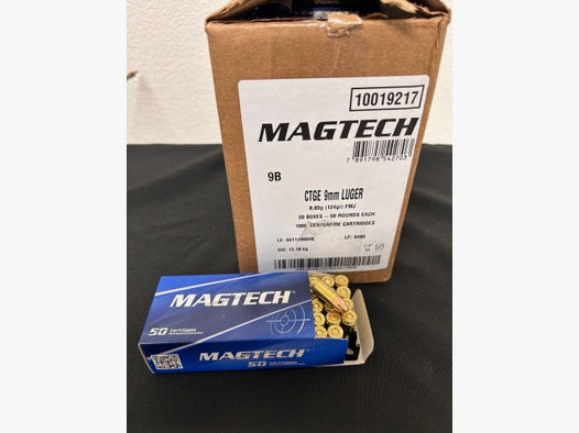 Magtech 9mm Luger FMJ 124grs 50 Schuss