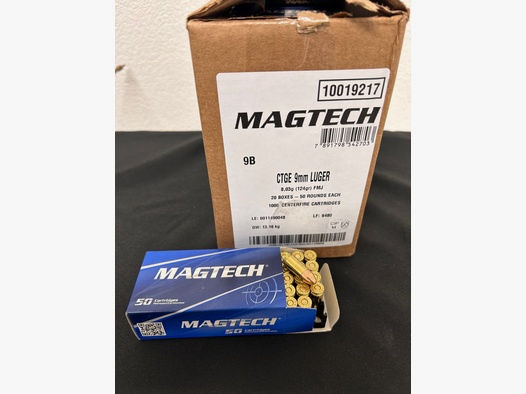 Magtech 9mm Luger FMJ 124gr 1000 Schuss