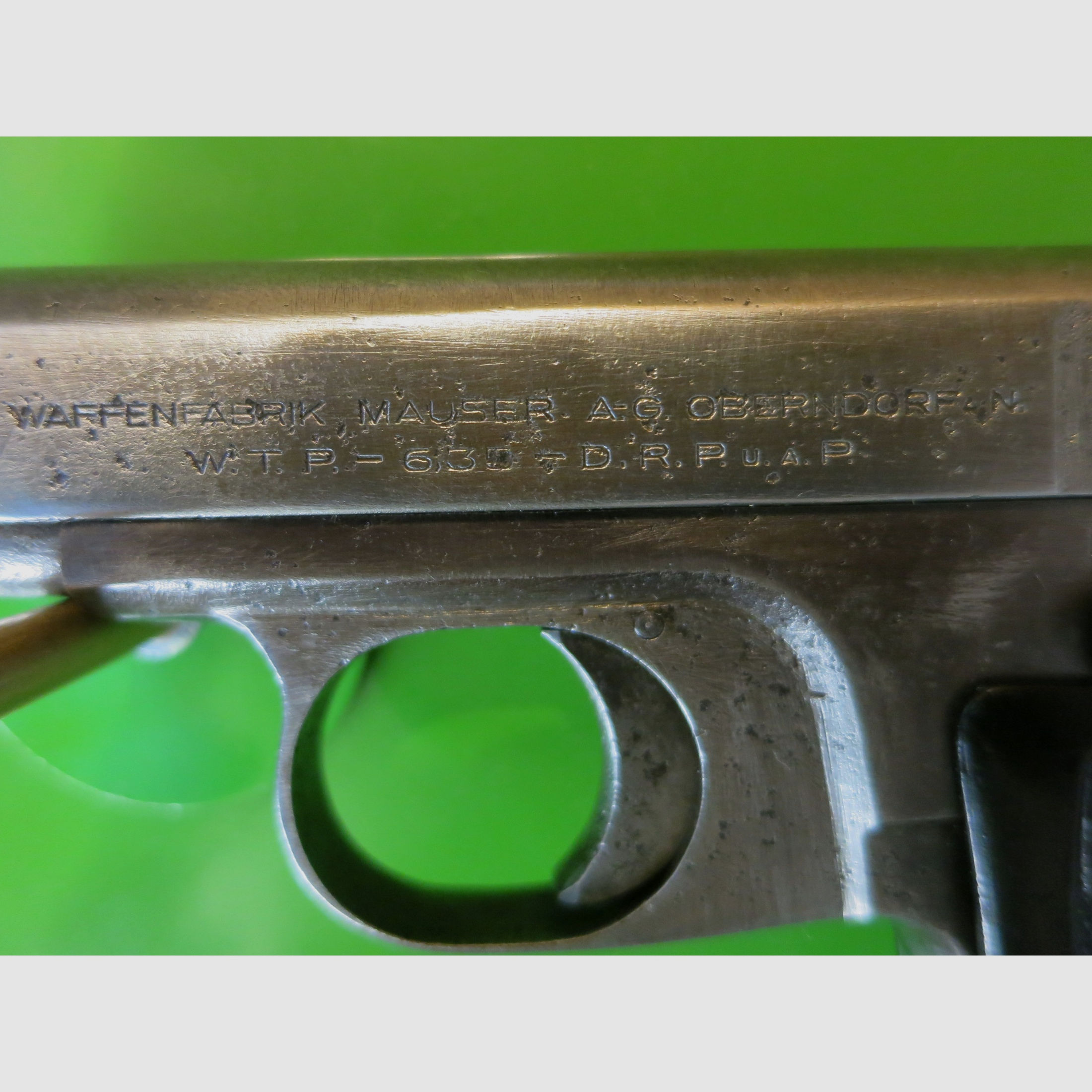 Mauser WTP 1 (Variante 3), Kaliber 6,35 mm, MAUSER-WERKE A.-G. OBERNDORF A .N. WTP – 6,35 – DRPuAP     #79
