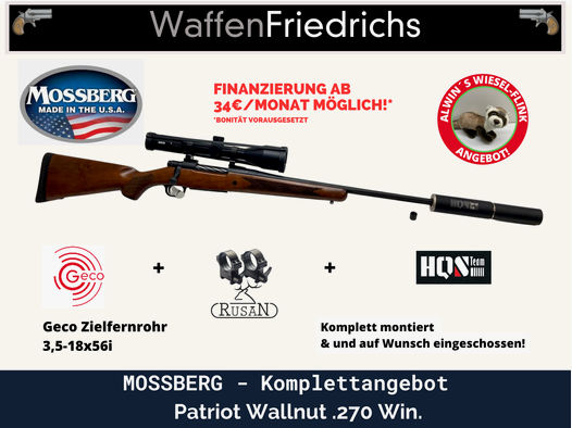 Mossberg Patriot Walnut Komplettset - versandkostenfrei in Dtl. - WaffenFriedrichs