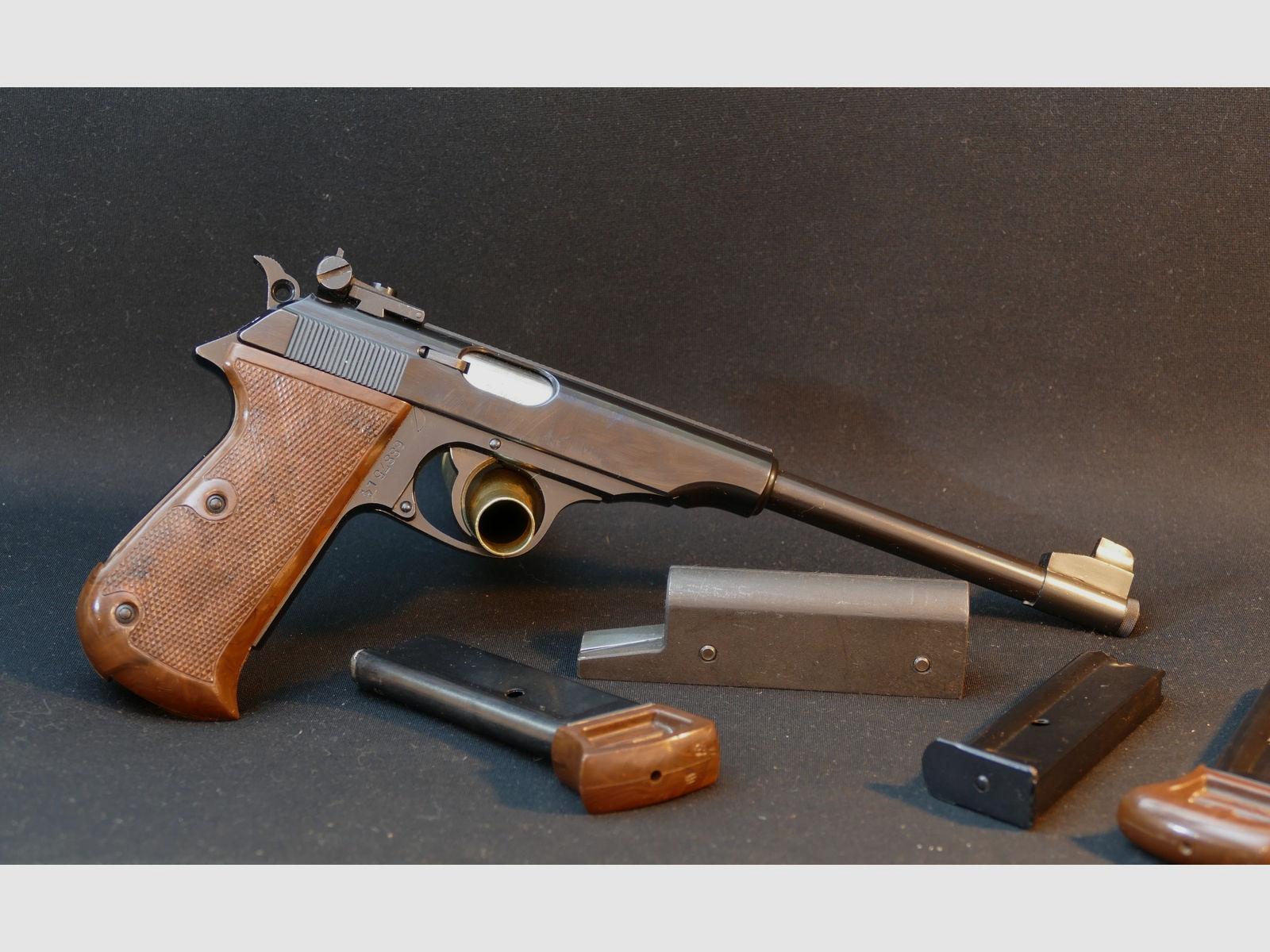 Walther PP Sport C Langversion, .22lr, 1964, Laufgewicht, Micrometervisier, Sportpistole, WHB63