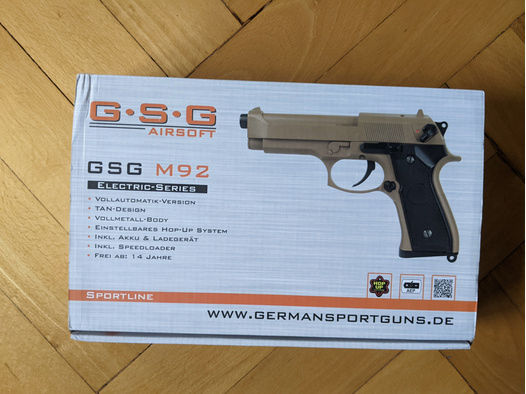 Airsoft Pistole GSG M92 Vollmetall, Kal. 6mm, AEP-System