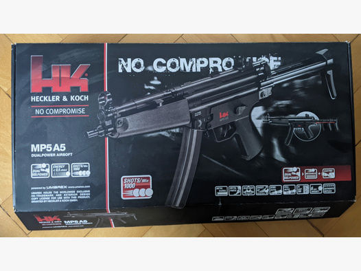 Heckler & Koch MP5 A5 DualPower Komplettset AEG / Springer 6mm BB schwarz Airsoft