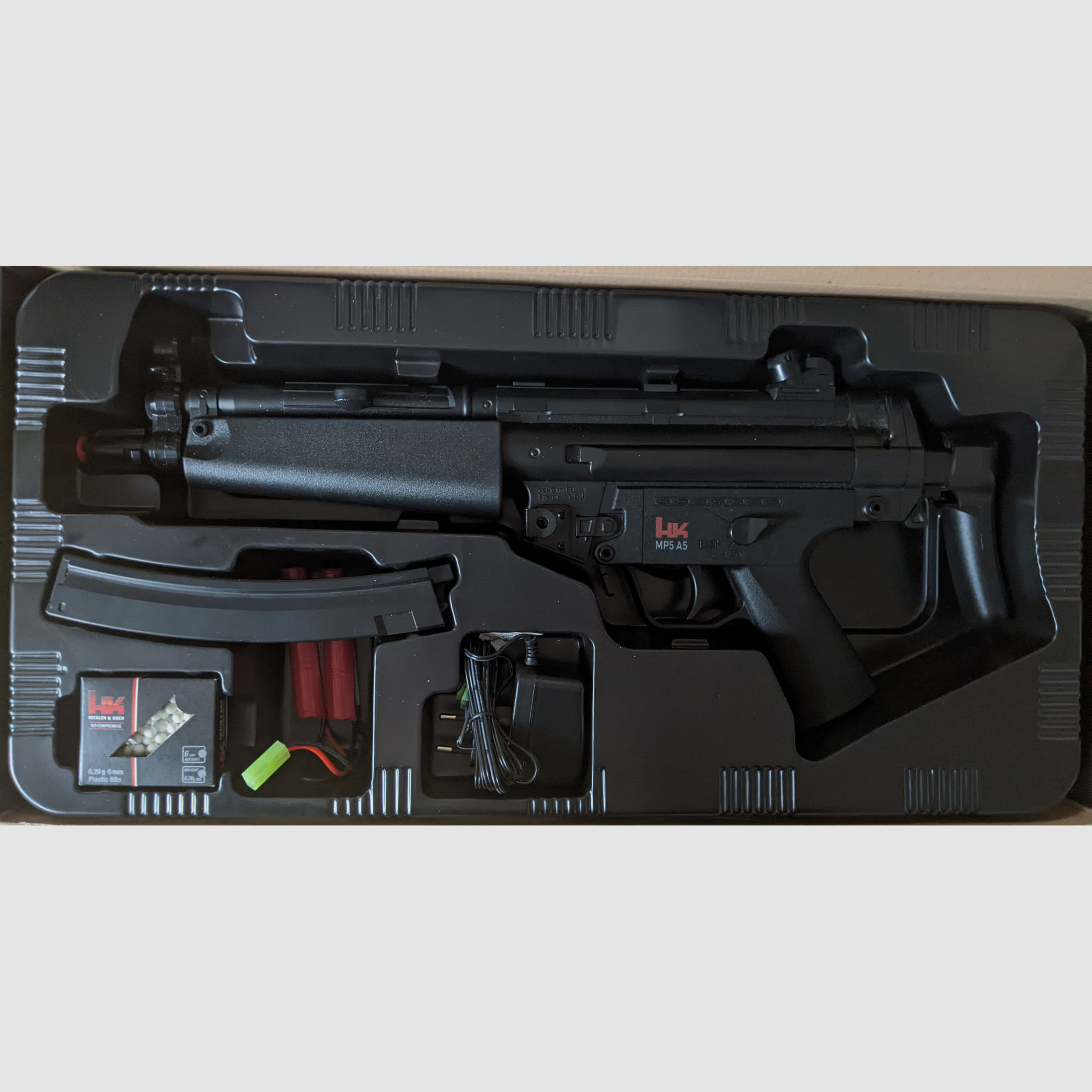 Heckler & Koch MP5 A5 DualPower Komplettset AEG / Springer 6mm BB schwarz Airsoft