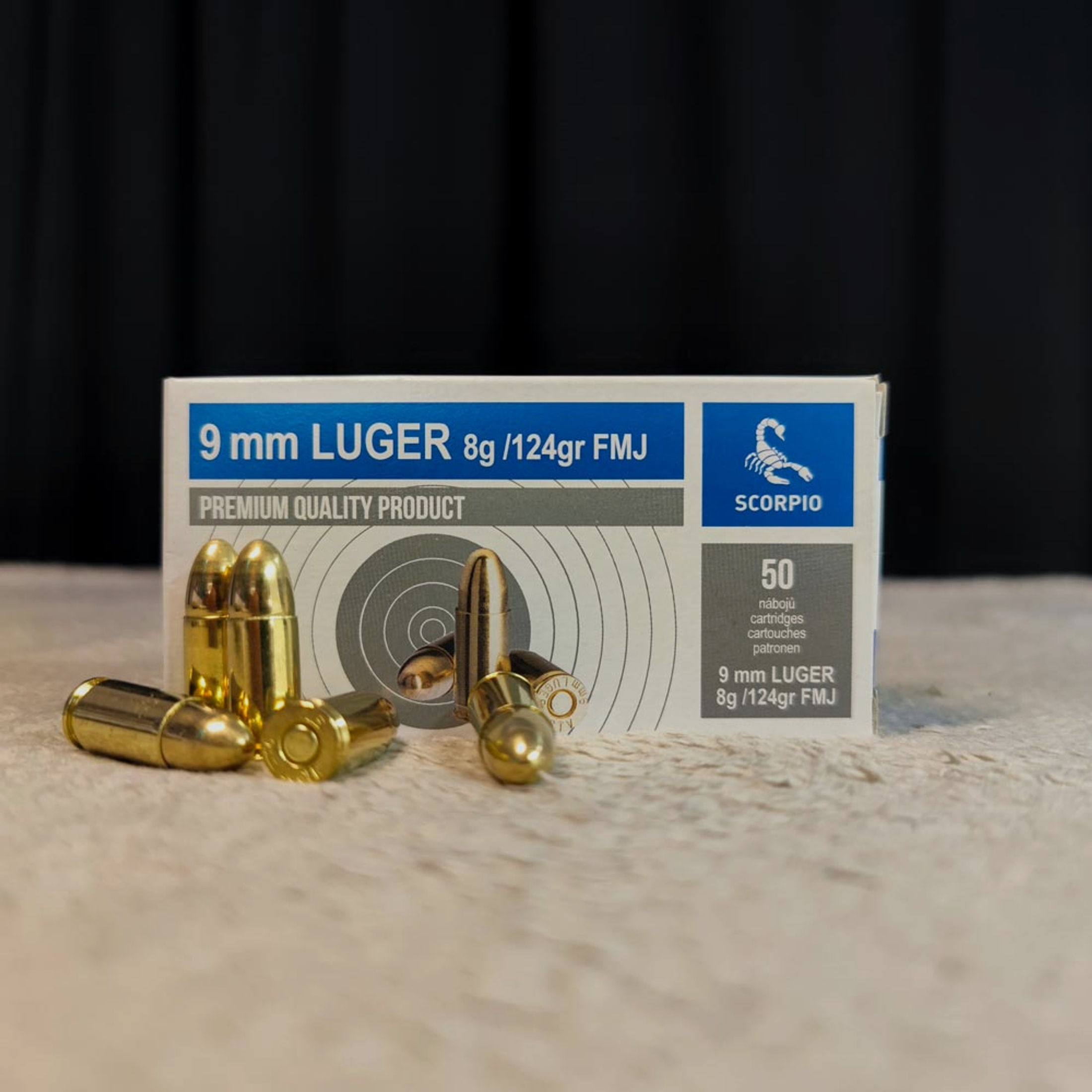 STV 9mm Luger FMJ 124grs 8,0G 1000 Patronen