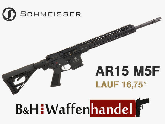 Neuwaffe, sofort lieferbar: Schmeisser AR15 M5F Black LL 16.75" .223Rem. M-Lok Halbautomat Selbstlader SLB schwarz AR 15
