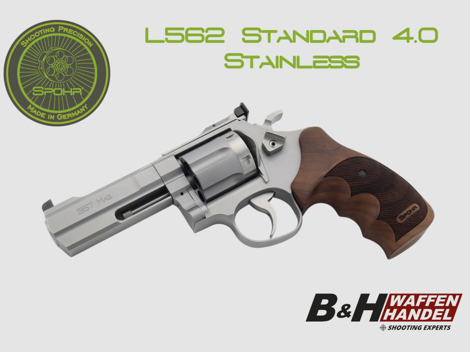 Spohr L562 Standard 4.0 Stainless 4 Zoll Revolver Jagd / Sport Made in Germany