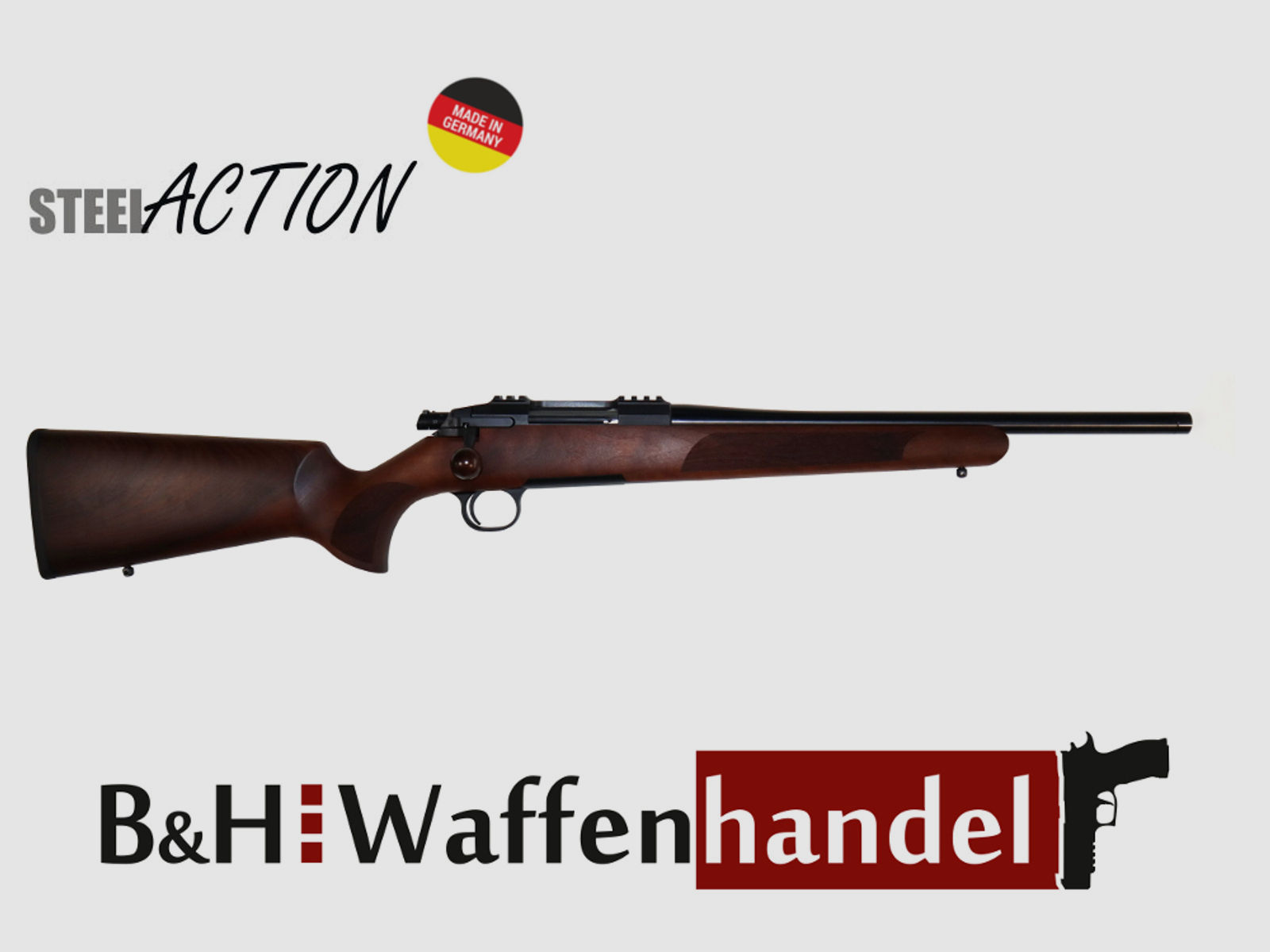 sofort Lieferbar: Steel Action Hunting Short HS .308 LL 450mm  Geradezug-Repetierbüchse