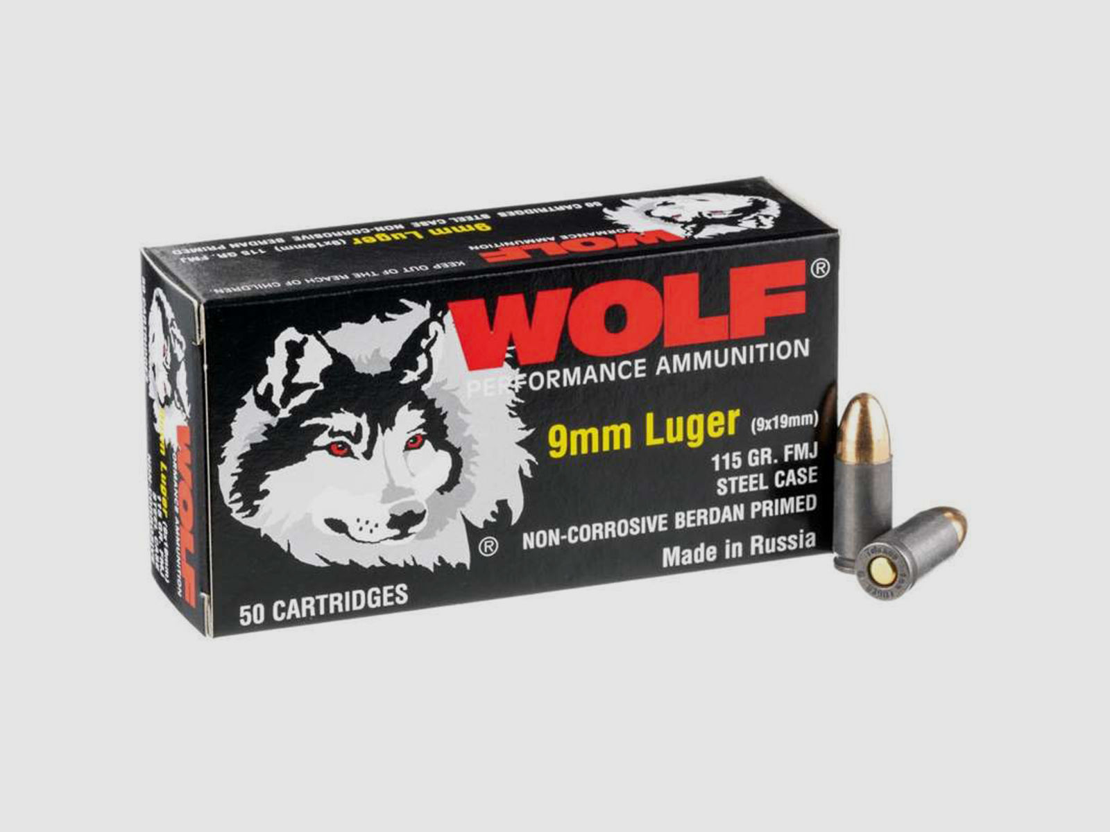Wolf, 9mm Luger, FMJ, 115 Grain, *500 Schuss*