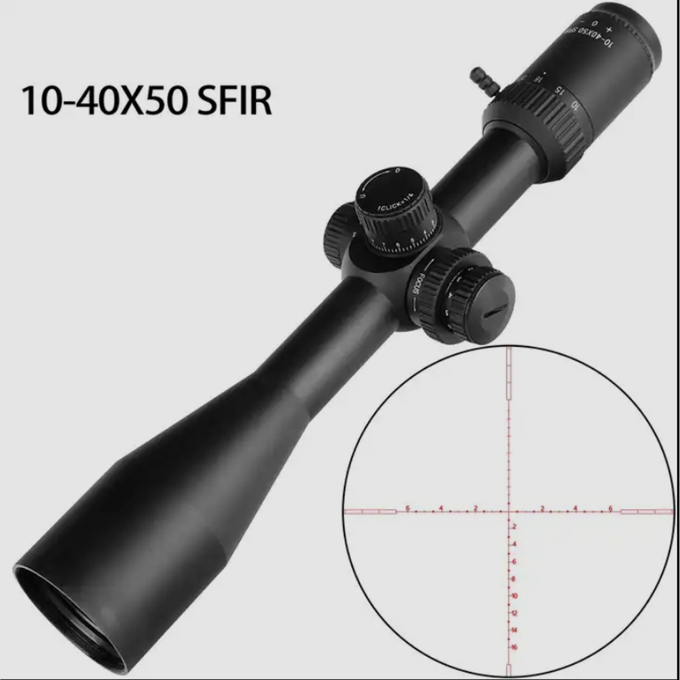 10-40X50 Zielfernrohr mit 11 / 20 mm Ringhalterung, für Jagd, Schießsport