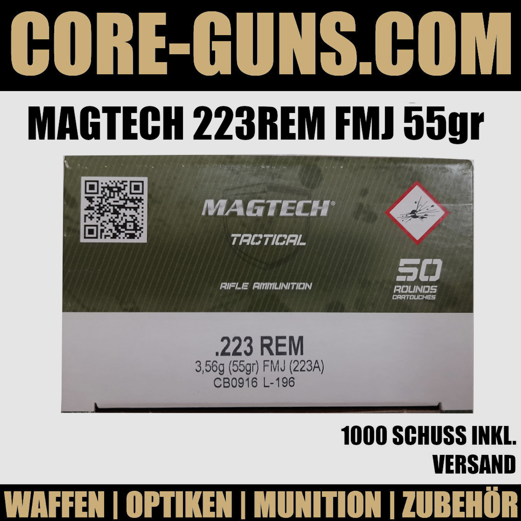 Magtech 223Rem 55gr FMJ - 1000 Schuss inkl. Versand
