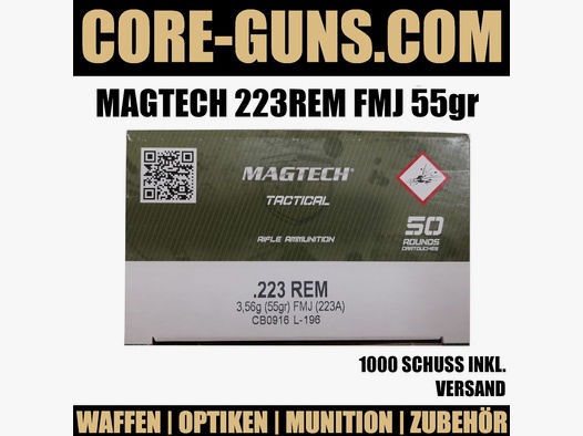 Magtech 223Rem 55gr FMJ - 1000 Schuss inkl. Versand