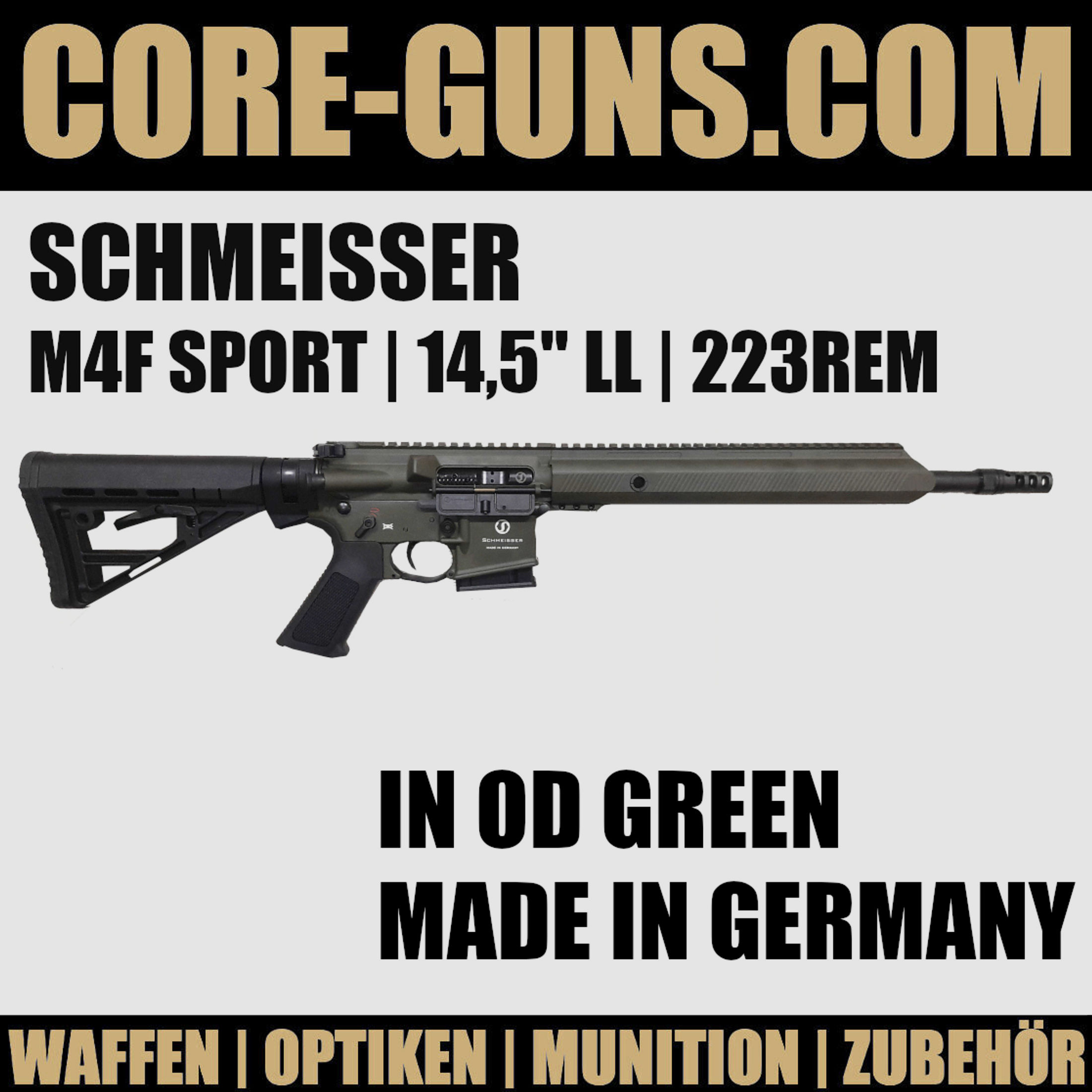 Schmeisser AR15 M4F Sport 14,5" LL 223REM in OD GREEN