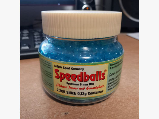 Speedballs Premium 6 mm BBs 2.200 Stück 0,12 g Container